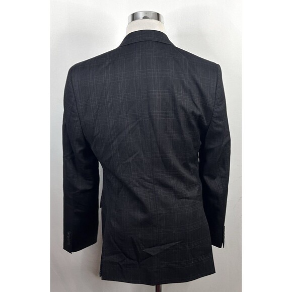 Joseph Abboud 38R Sport Coat 100% Wool Gray Plaid Two Button Double Vented - Picture 6 of 8